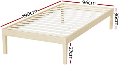 Artiss Single Bed Frame Platform Wooden Timber Frames Beds Base Bedroom Room Decor Home Furniture Oak for Kids, Toddler and Adult, Modern Design with Stable Legs and Storage Space Pine