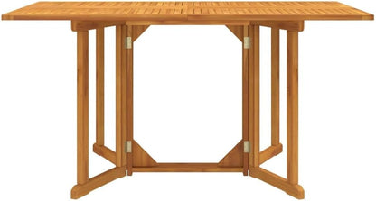 vidaXL Solid Teak Wood Folding Butterfly Garden Table - Versatile Outdoor Dining Furniture with Sturdy Tabletop and Foldable Design for Space Saving