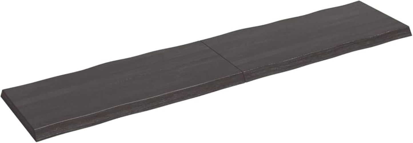 Solid Wood Tabletop Replacement, Dark Brown, 220 x 50 x (2-6) cm, Live Edge Design, Ideal for Kitchen Coffee Tavoli, Dining Tavoli, Oro Desktop Surfaces.