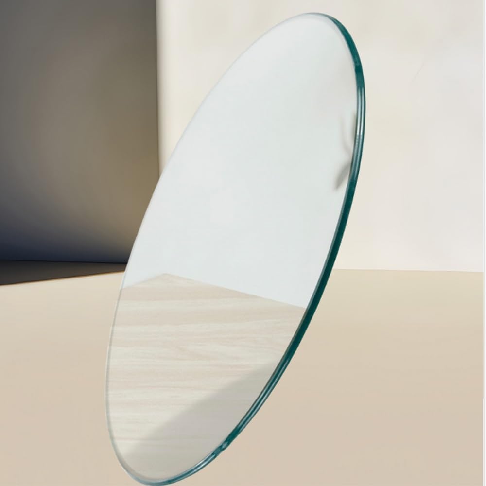 GLGBACAET Tempered Glass Round Table Top 20in 24in 28in 33in 36in Clear Table Top Protector，Dining/Patio/Coffee Glass Tops，Round Glass Tabletop(50cm/20in)