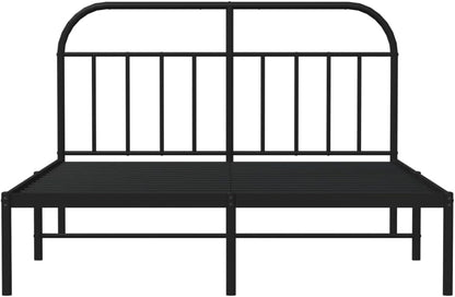 Lechnical Bed Frame with Black Metal Headboard, 140 x 190 cm, Furniture, Beds and Accessories, Beds and Frames for Beds