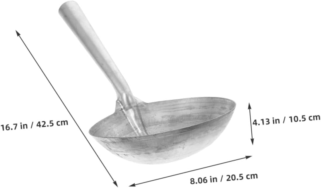 Totority Iron Ladle Spoon for Feeding and Watering Heavy Duty Horse Feed Scoop for Livestock Durable Iron