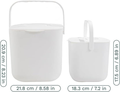 Lomi Compost Bin | Kitchen Countertop | Odorless | Easy Clean (Taupe, 7L)