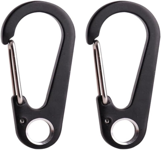 Poemtian 2 PCS Carabiner,Mini Alloy Carabiner Clip Keychain Outdoor Mountaineering Buckle Travel Supplies DIY Accessories Tools