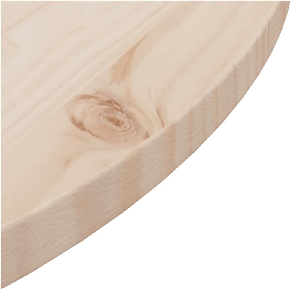 Solid Pine Wood Round Tabletop Ø70 x 2.5cm - Durable Dining, Center, and Garden Table Surface - Ideal for Rustic Furniture and Home Decor