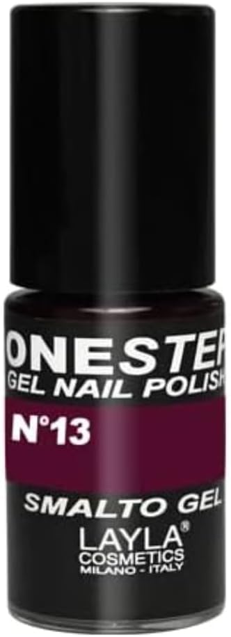 LAYLA One Step Semi-Permanent Gel Polish 3-in-1 Quick and Easy Application Lasts 3 Weeks High Pigmentation Without Dispersion Layer 5 ml Layla Cosmetics No. 13 Black Cherry (Red)
