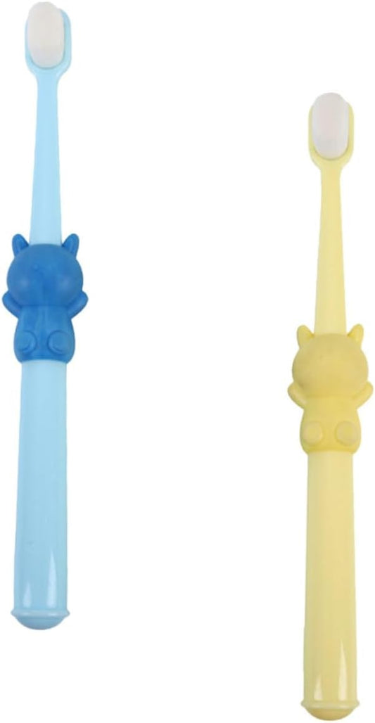 HAMPPLIES 2pcs Toothbrush Soft Bristle Teeth Cleaning Brush for Gentle Care Cartoon Design for Childrens Oral Hygiene