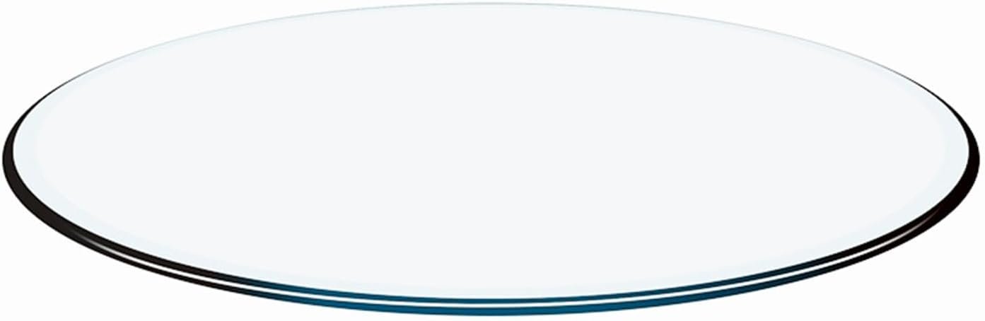 40" Round Tempered Glass Table Top, Transparent Table Surface 1/4'' Thick Pencil Polished Edge Multipurpose for Dining Table, Home Office Glass Countertop.