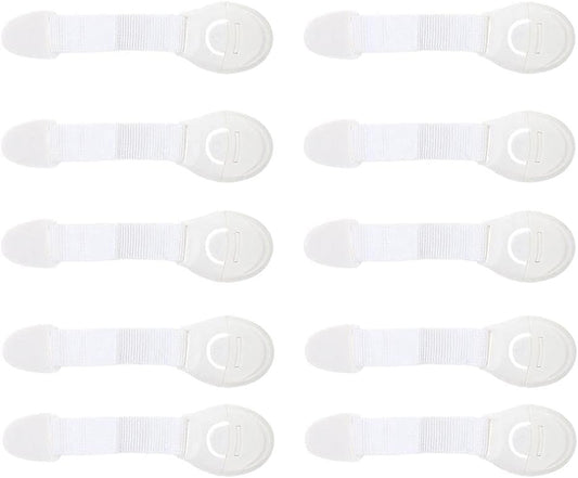 ZogeeZ Child Proof Cabinet Locks (10 Pack) Baby Proofing for Oven, Refrigerator, Cabinets, Drawers, Door, Toilet Lock, Extra Strong Kids Safety Adhesive - No Screws - 8"