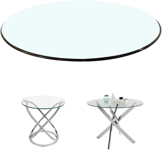 14 Inch Round Glass Table Top, Clear Tempered Glass, Replacement Table Top, 18/20/28/40 Inch Glass Coffee Table, Dining Transparent Glass Table Top, Explosion Proof(380mm(15in))