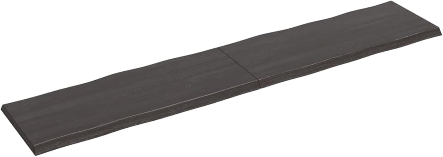 Solid Wood Tabletop with Live Edge, Dark Brown, 200 x 40 x (2-4) cm, Replacement for Kitchen Center Table, Dining Table, Desk Surface - Durable & Stylish