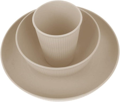 18 PCS Wheat Straw Dinnerware Sets Plates and Bowls Set Kitchen Cups Dinnerware sets for 6 Microwave and Dishwasher Safe Unbreakable Dinnerware Set Dish Set