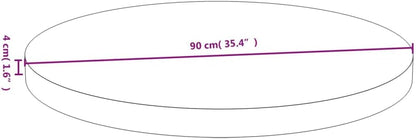 Round Bamboo Dining Table Top Replacement, 90 x 4 cm, Commercial Use, Coffee Table for Restaurants, Hotels & Desks, Brown Bamboo Surface