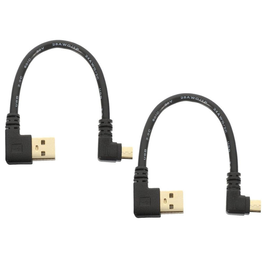 FUNOMOCYA 2 pcs Right Angle USB Cable Adapter for Data and Charging Compatible with Smartphones and Tablets