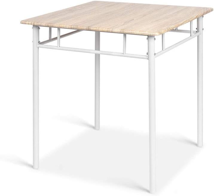 Artiss Dining Table and Chair Set of 3 Oak Tables Chairs Setting Desk Nursing Seats Reading Seating Home Living Room Bedroom Kitchen Cafe Furniture Particle Board Tabletop + 2pcs 43cm Height Seat