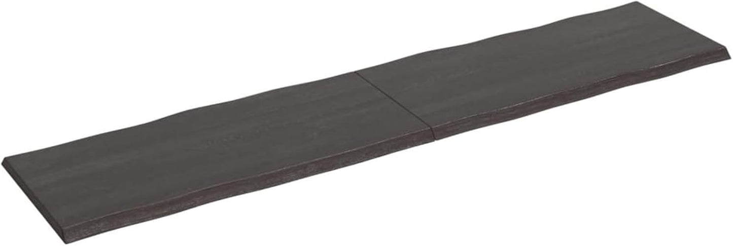 Solid Wood Tabletop, Dark Brown, 220 x 50 x (2-4) cm, Live Edge, Replacement for Kitchen Coffee Table, Dining Table, Desktop Surface, Durable and Stylish
