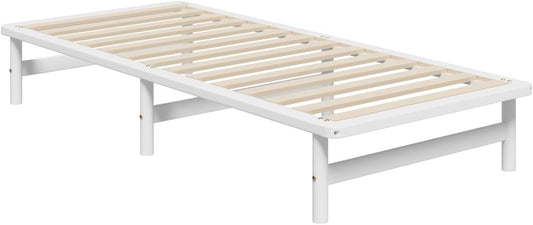 OIKITURE Wooden Bed Frame Single Size, Bed Frame Platform with Reinforced Slats - Compatible with Australian-Sized Mattresses, 190x91x30cm
