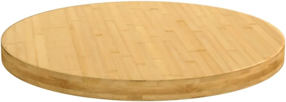 Round Bamboo Dining Table Top Replacement, 60 x 4 cm, Coffee Table for Restaurant, Hotel, Desk Use, Commercial Bamboo Furniture, Brown Wood Finish