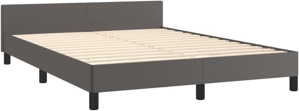 JUNZAI Giroletto con Testiera Grigio 140x200 cm in Similpelle,Mobili,Letti e Accessori,Letti e telai per Letti
