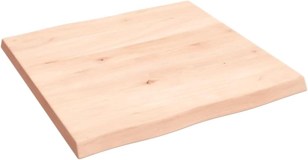 Eleganz Solid Wood Table Top 60 x 60 x (2-4) cm Untreated Live Edge – Eco-Friendly & Durable for Dining, Office or Outdoor Use