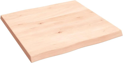 Eleganz Solid Wood Table Top 60 x 60 x (2-4) cm Untreated Live Edge – Eco-Friendly & Durable for Dining, Office or Outdoor Use