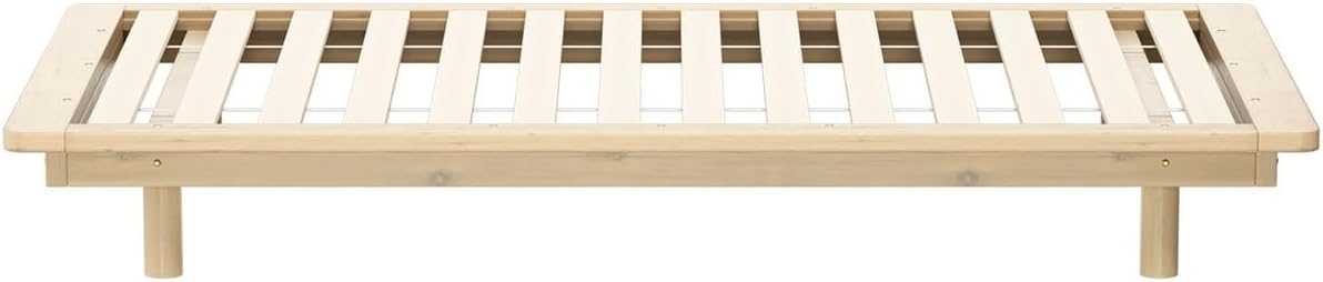 OIKITURE Wooden Platform Bed Frame 9 Sturdy Legs - Bed Base Plaform with Slat Support, Easy Assemble, 150KG Weight Capacity, 190x91x23CM