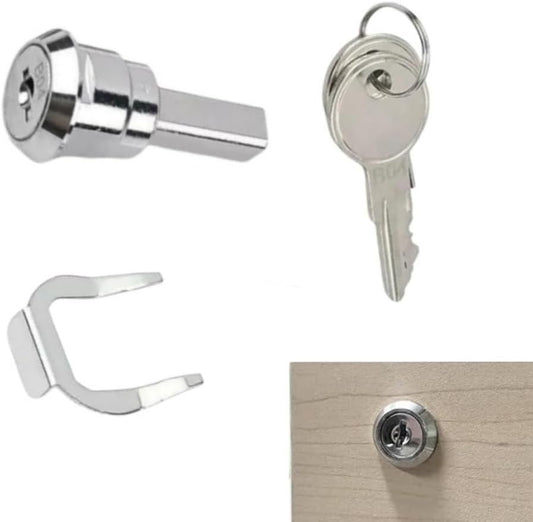 1 Pack Cabinet Lock with Keys, Key Lock, Heavy Duty Cabinet Cam Lock Set for Cabinets, RV Storage Locks, RV Compartment Locks for Truck Pickup Tool Box Mailbox Drawer Cabinet, Cam Locks Keyed Alike