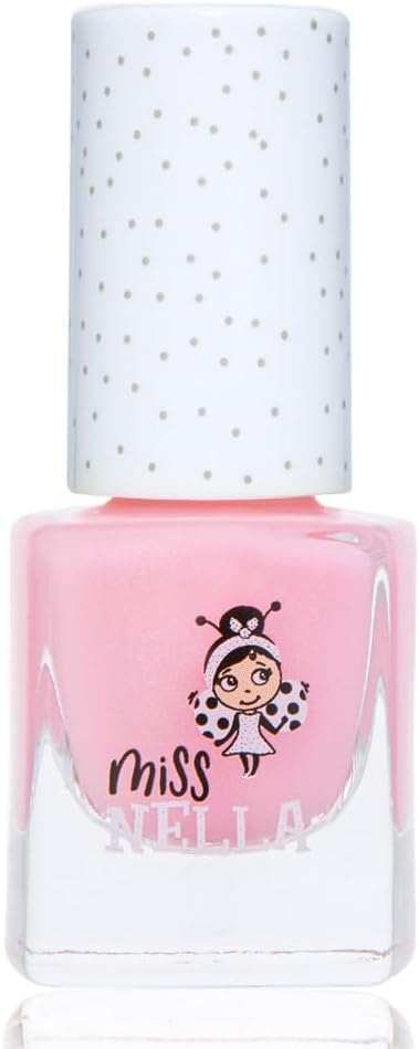 Miss Nella Cheeky Bunny Special Pink Glittery Nail Polish for Kids with Peel-off Water Based Formula by MissNella