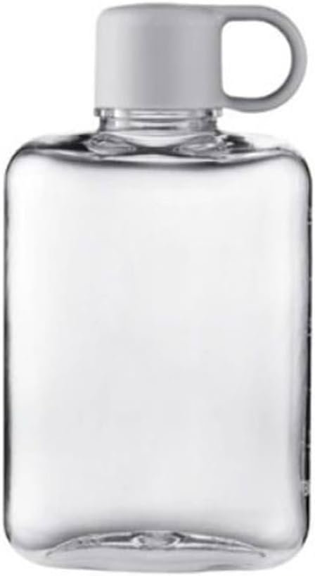 zaoalife Slim Flat Water Bottle Plastic Flat Water Bottle Portable Flat Bottle Travel Mug Slim Cold Flask 360ml Water Bottle Milk Juice Transparent Drinkware