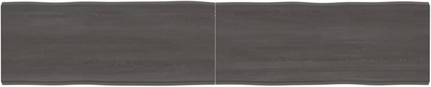 Solid Wood Tabletop with Live Edge, Dark Brown, 200 x 40 x (2-4) cm, Replacement for Kitchen Center Table, Dining Table, Desk Surface - Durable & Stylish
