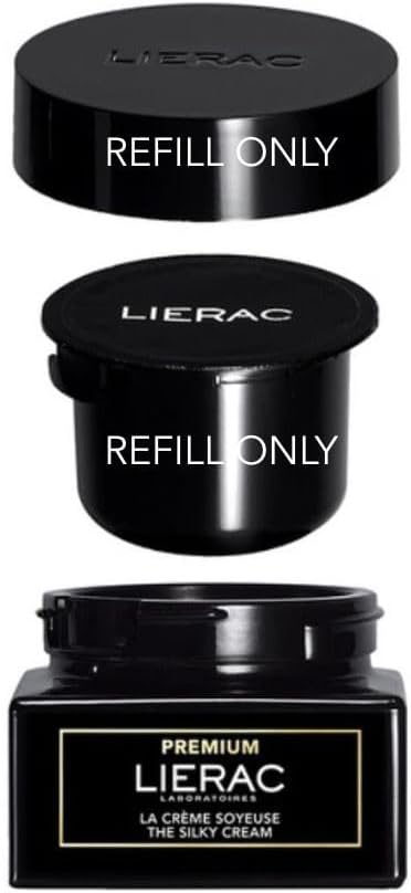 Lierac Premium Soyeuse Refill, Anti-Aging Face Cream, Smoothing Moisturizing with Hyaluronic Acid and Niacinamide, for Normal and Combination Skin, Size 50 ml