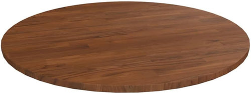 Round Replacement Dining Table Top, 70 cm Diameter, Solid Oak Wood, Dark Brown, Bar Table for Commercial Use, Caffè, Ristorante, Coffee Shop Furniture