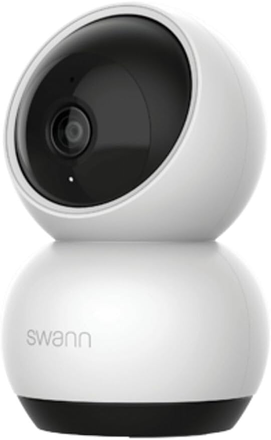 Swann EVO Pan-Tilt Wi-Fi Security Camera -2K HD Night Vision, Motion Detection,Siren,Two-Way Talk, Weatherproof,Free Recordingâ€‹- Keep an Eye on Your Home or Business from Anywhere