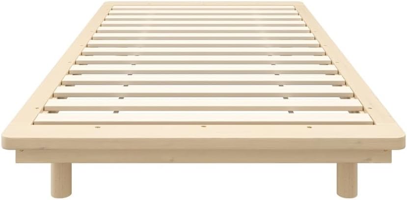OIKITURE Wooden Platform Bed Frame 9 Sturdy Legs - Bed Base Plaform with Slat Support, Easy Assemble, 150KG Weight Capacity, 190x91x23CM