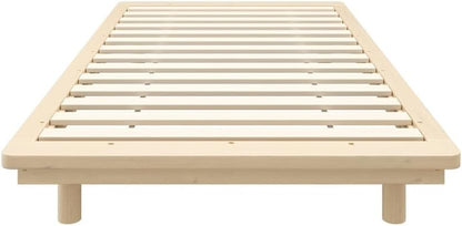 OIKITURE Wooden Platform Bed Frame 9 Sturdy Legs - Bed Base Plaform with Slat Support, Easy Assemble, 150KG Weight Capacity, 190x91x23CM