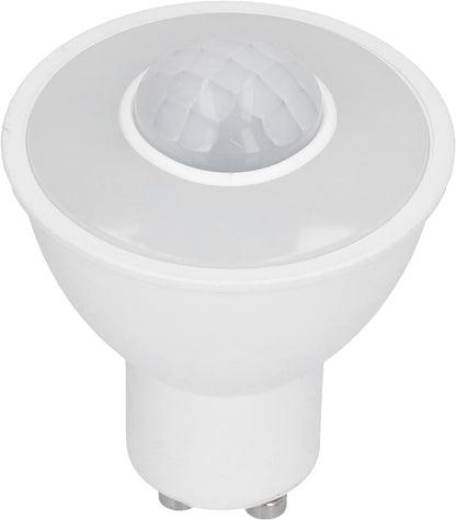 Motion Sensor Light Smart Bulb - Infrared Body Sensing GU10 Bulb, 5W 500LM LED, AC100-240Volt White Light for Indoor Lighting