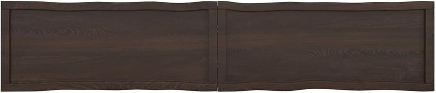 Solid Wood Tabletop with Live Edge, Dark Brown, 200 x 40 x (2-4) cm, Replacement for Kitchen Center Table, Dining Table, Desk Surface - Durable & Stylish