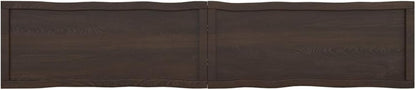 Solid Wood Tabletop with Live Edge, Dark Brown, 200 x 40 x (2-4) cm, Replacement for Kitchen Center Table, Dining Table, Desk Surface - Durable & Stylish