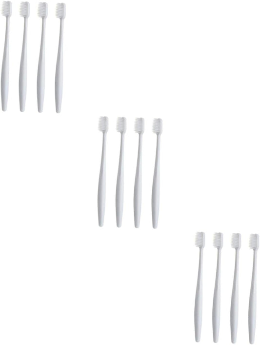 FOMIYES 3sets Fine Hair Bristle Toothbrushes for Adults Ergonomic Design Bleeding Gentle Cleansing for Healthy Gums Random Grey and Blue Colors for Daily Oral Care Random Color 4pcs*3