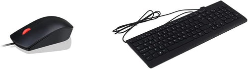 Lenovo 4Y50R20863 Essential USB Mouse and Lenovo 300 USB Keyboard (GX30M39655) | Wired Ergonomic Bundle
