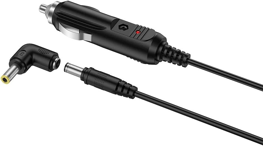 LIANSUM DC 12V 2A Car Charger Universal Power Cord 5.5x2.1mm to Cigarette Lighter with 8 Connector for DVD Player, GPS, Bluetooth Speakers, Breast Pump, label maker, Camera, router, CD Player 5FTCable