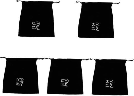 5 Pcs Hair Dryer Bag Drawstring Bag Portable Dryer Tool Bag Travel Flannel Hat