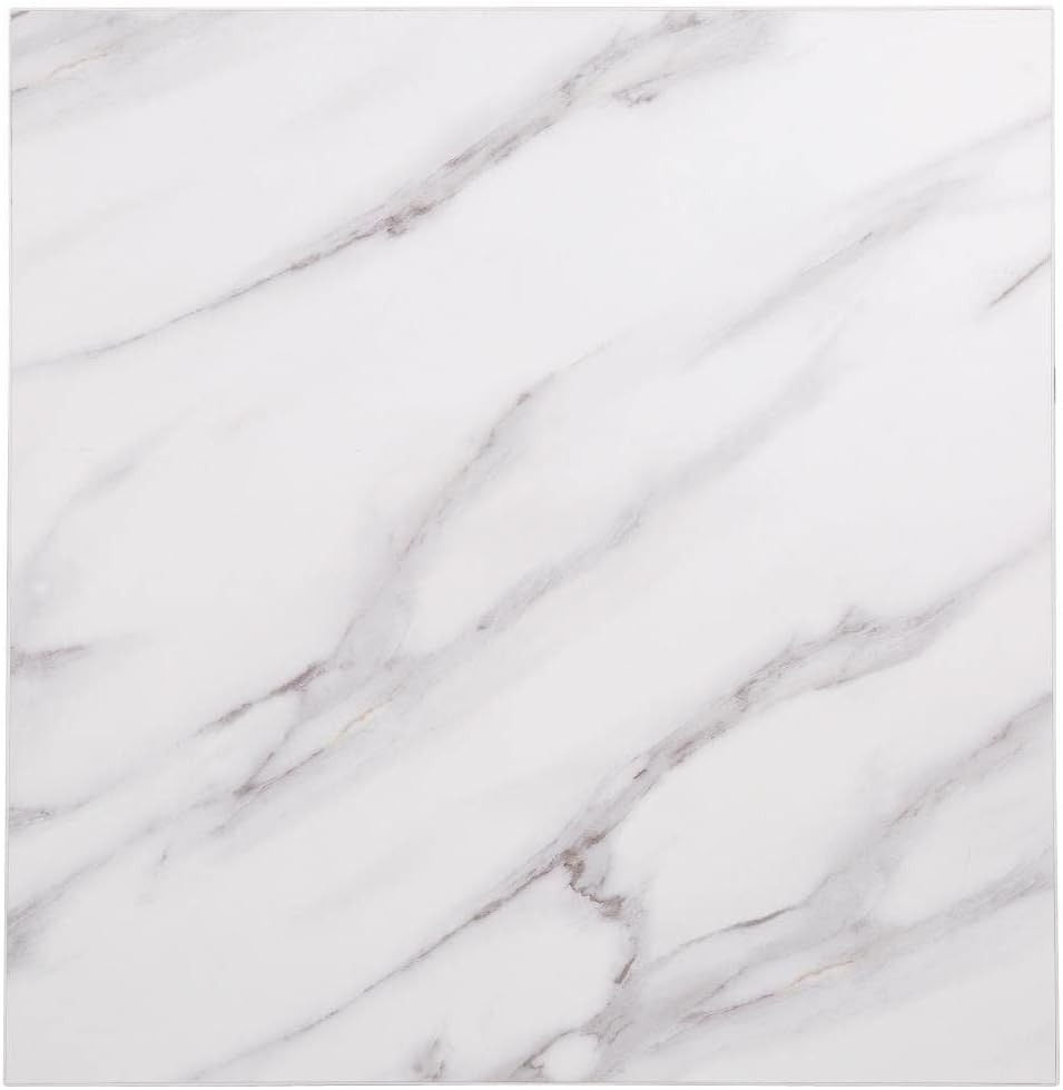 Bolero Marble Effect Square Table Top, 48 mm Height x 600 mm Width x 600 mm Depth