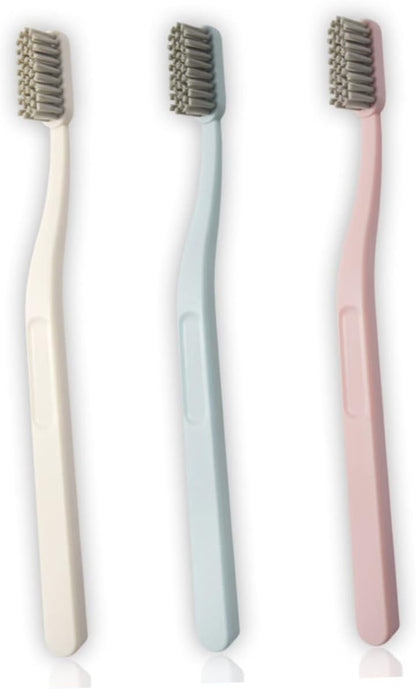 LALAFINA 3 Color Nylon Bristle Toothbrushes 9 Pcs Hard Hair Perfect for Adults Oral Health Care
