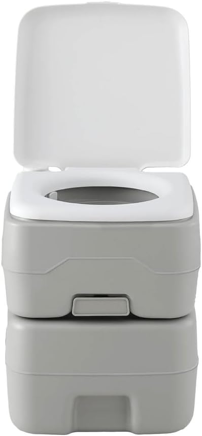 Weisshorn Portable Toilet, 20L Camping Toilets Flush Travel Squatty Potty Outdoor Camp Hiking Caravan Car Boating Fishing Gear, 50 Flushes Waste Tank Grey