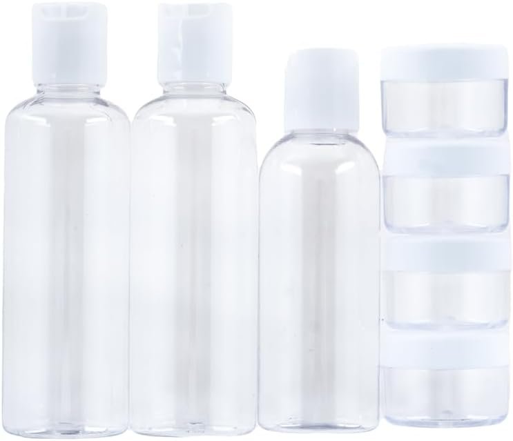 1st Care Refillable Toiletry Travel Bottle and Jar (7 Pieces Set)