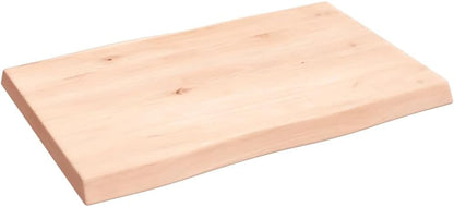 Homgoday 60x40 cm Solid Oak Tabletop, Raw Wood, Live Edge Design, Replacement Coffee Table, Kitchen Dining Table, Desktop Surface - Durevole & Stylish