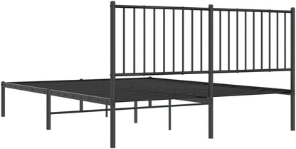 TALCUS Set di mobili - Struttura letto in metallo con testiera, 160 x 200 cm, colore: Nero