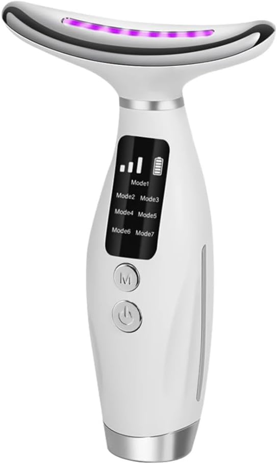 7 Colors LED Lights Face Neck Beauty Device Vibration Massage Improve Neck Lines Home Use Face Lifting Machine 7 Modes 3 Levels