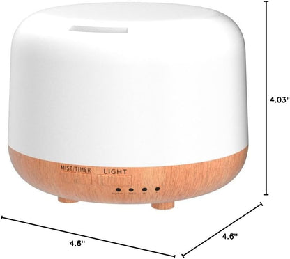 Aromatherapy Essential Oil Home Diffuser with Remote Control, 300ML Large Room Cool Mist Air Humidifier, 8 Hours Quiet Operation, Timer, 7 Colors LED Night Night，Suitable Home,Yoga.